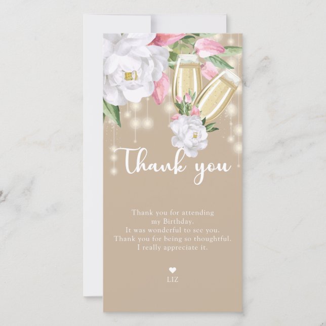 Luxury Blommigt 30års födelsedag Tack Kort (Framsida)