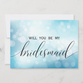 Luxury Blue Glitter blir min bridesmaid Inbjudningar