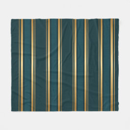 Luxury Blue Green Gold Stripe Gift Wrap Pattern Fleecefilt