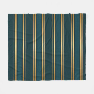 Luxury Blue Green Gold Stripe Gift Wrap Pattern Fleecefilt