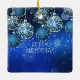 Luxury Blue & Silver Christmas Bauble Julgransprydnad Keramik