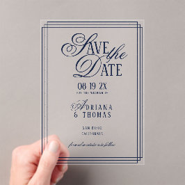 Luxury Blue Wedding Save The Date