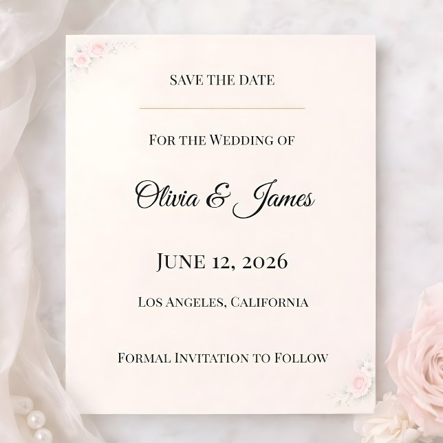 Luxury Blush Floral Save The Date (Skapare uppladdad)
