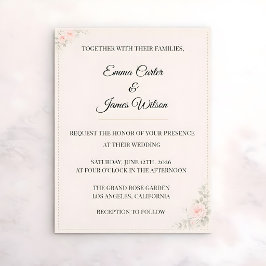 Luxury Blush Floral Wedding Invitation Inbjudningar