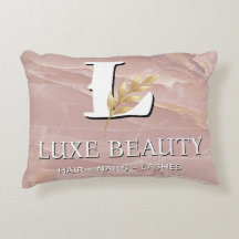 Luxury Blush Pink Marble Beauty Salon Logo
