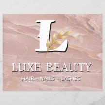 Luxury Blush Pink Marble Beauty Salon Logo