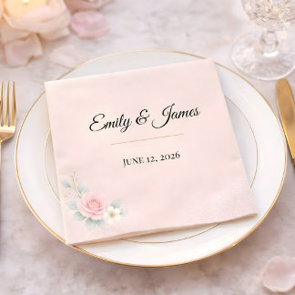 Luxury Blush Wedding Pappersservett