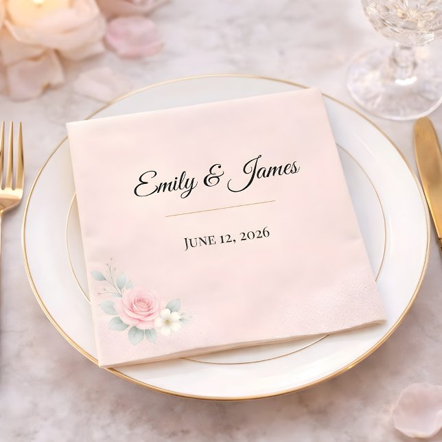 Luxury Blush Wedding Pappersservett (Luxury blush reception napkin for wedding collection)