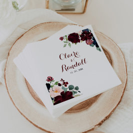 Luxury Boho Colorful Blommigt Bröllop Napkins Pappersservett