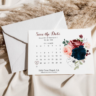 Luxury Boho Colorful Blommigt Spara datumkalendern Datumet