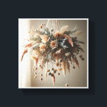 Luxury Boho Hanging Bouquet - Ethereal Dried Flowe Canvastryck<br><div class="desc">A stunning digital art piece featuring a lush, hanging floral installation. The arrangement showcases a delicate mix of cream and peach roses, feathery pampas grass, and sage green foliage, all suspended by elegant strings. With its soft, natural lighting and romantic aesthetic, this piece perfectly captures the essence of modern Boho-chic...</div>