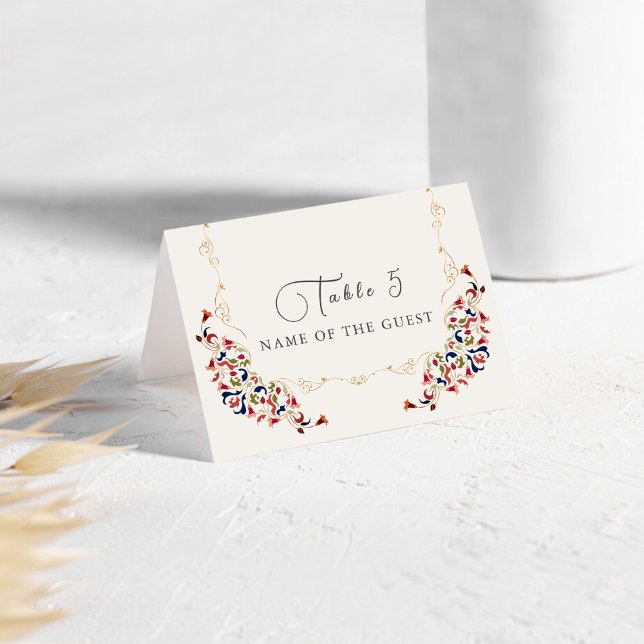 Luxury Botanical Floral Paisley Wedding Place Card Bordsnummer (Skapare uppladdad)