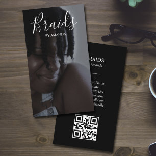 Luxury Braids Afro American Hairtsylist QR Code Visitkort