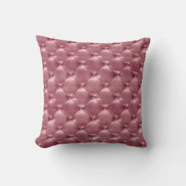 Luxury BrightPink Ro Tusted Leather Opulent Glam Kudde