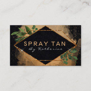 Luxury Bronze Glitter på Black Mobile Spray Tan Visitkort