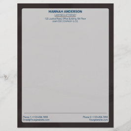 Luxury Brown Leather Look Lawyer Letterhead   Brevhuvud