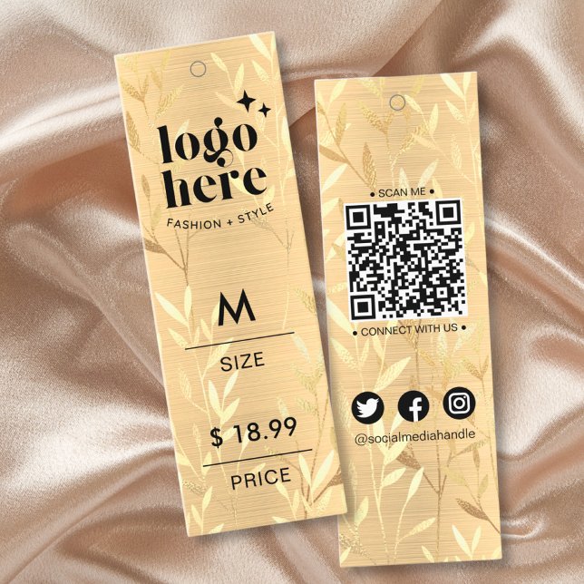 Luxury Brushed Metall Guld Lämnar Prisa hängda Mär (Luxury Brushed Metal Gold Leaves Price Hang Tags)