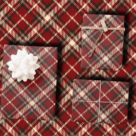 Luxury Burgundy and Cream Diagonal Tartan Plaid