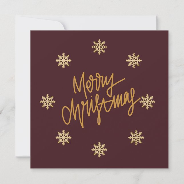 Luxury Burgundy & Gold Personalised Christmas Card (Framsida)