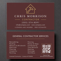 Luxury Burgundy Guld Construction Modern QR Code