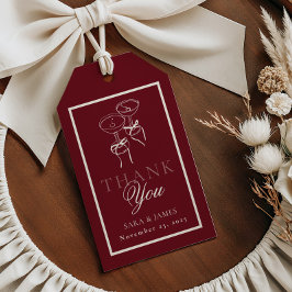 Luxury Burgundy Monogram Calligraphy Wedding Presentetikett