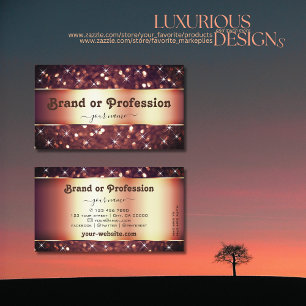 Luxury Burgundy Ro Golden Glitter Stars Fabulous Visitkort