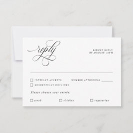 Luxury Calligraphy Elegant bröllop Reply OSA kort