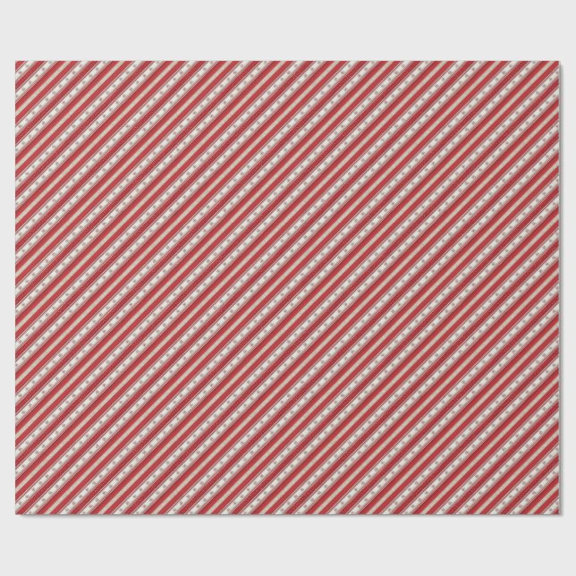 Luxury Candy Cane Stripe Christmas Wrapping Paper Presentpapper (Platt)