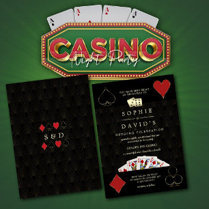 Luxury Casino Vegas Poker Bröllop Inbjudningar