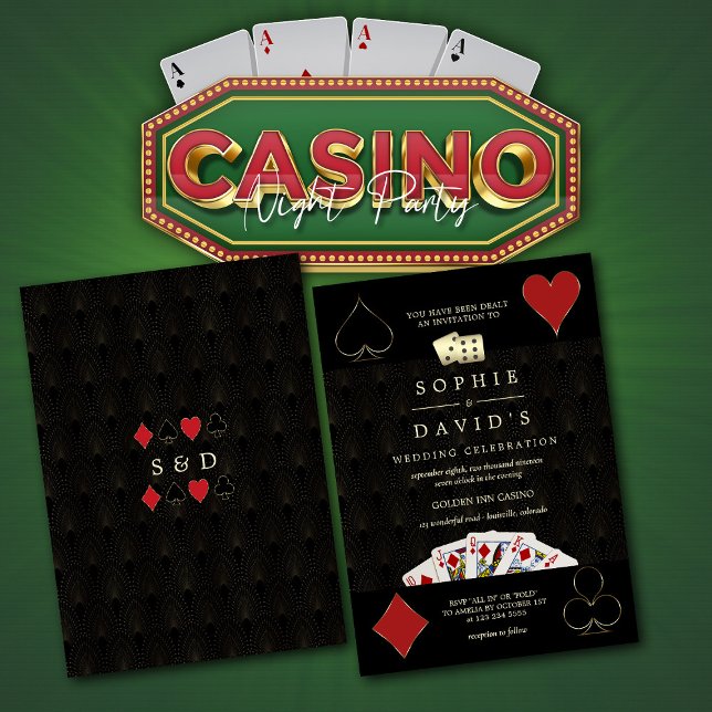 Luxury Casino Vegas Poker Bröllop Inbjudningar (Skapare uppladdad)