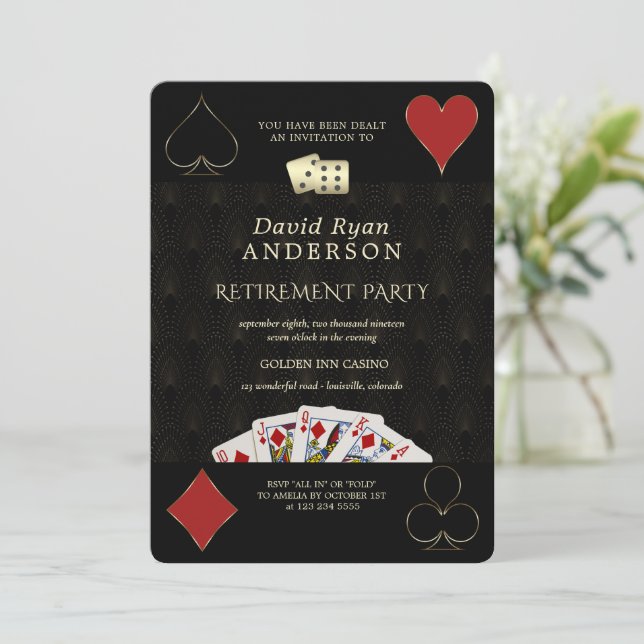 Luxury Casino Vegas Poker Pension Party Inbjudningar (Stående Fram)
