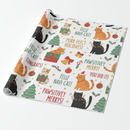 Luxury Cat Christmas Wrapping Paper Festive Feline Presentpapper