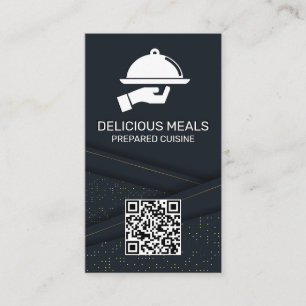 Luxury Catering Service Abstrakt QR-kod Visitkort