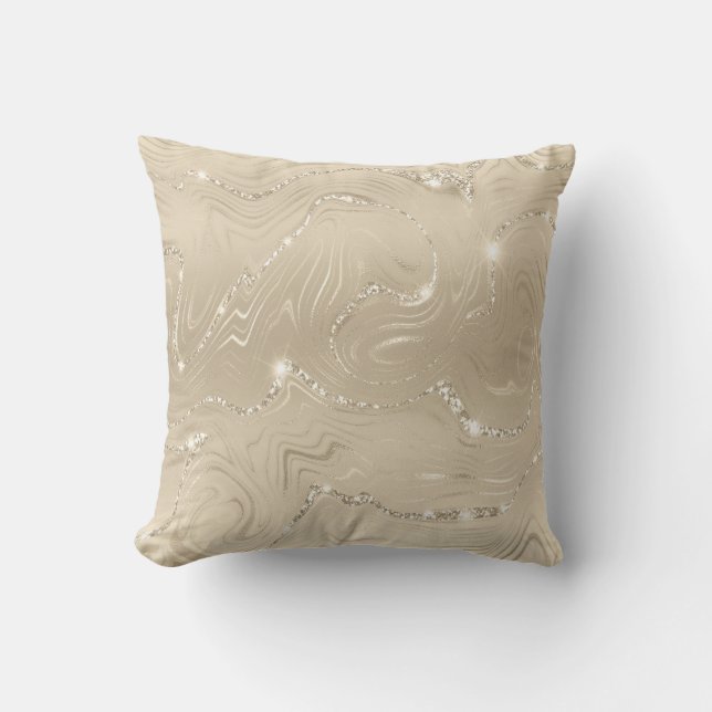 Luxury Champagne Background Beige Glitter Kudde (Framsida)