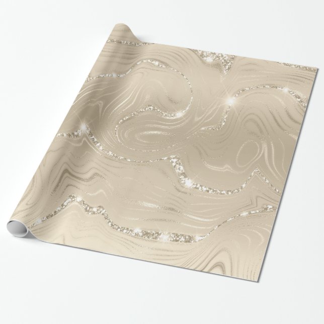 Luxury Champagne Background Beige Glitter Presentpapper (Utrullad)