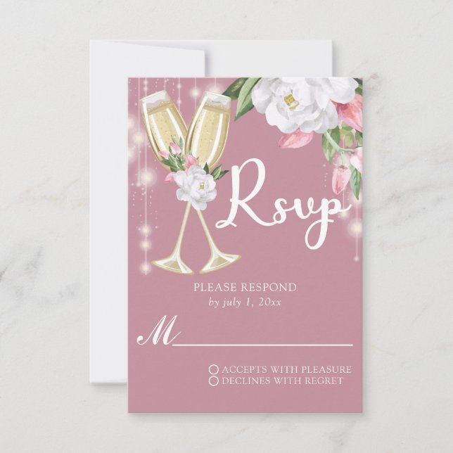 Luxury Champagne Blommigt 30års födelsedag OSA Kort (Framsida)