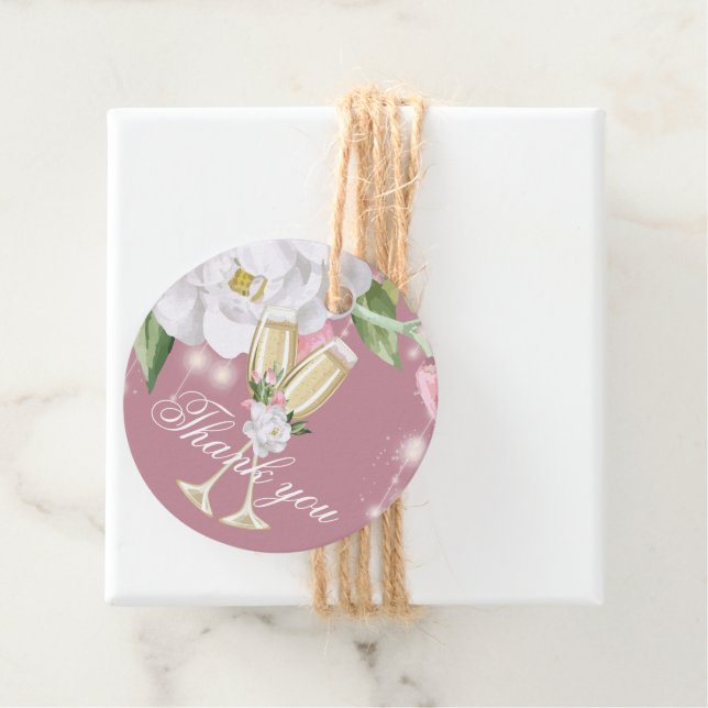 Luxury Champagne Födelsedagsfest Tack Gåvor Etiketter (På plats)