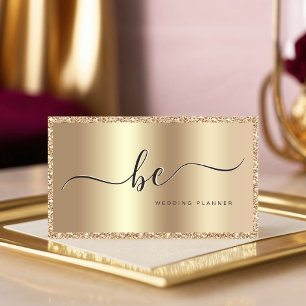 Luxury Champagne Guld Skriva Monogram Modern Visitkort