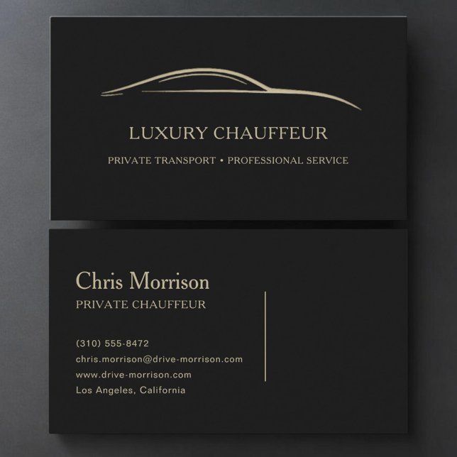 Luxury Chauffeur Black & Gold Visitkort (Skapare uppladdad)
