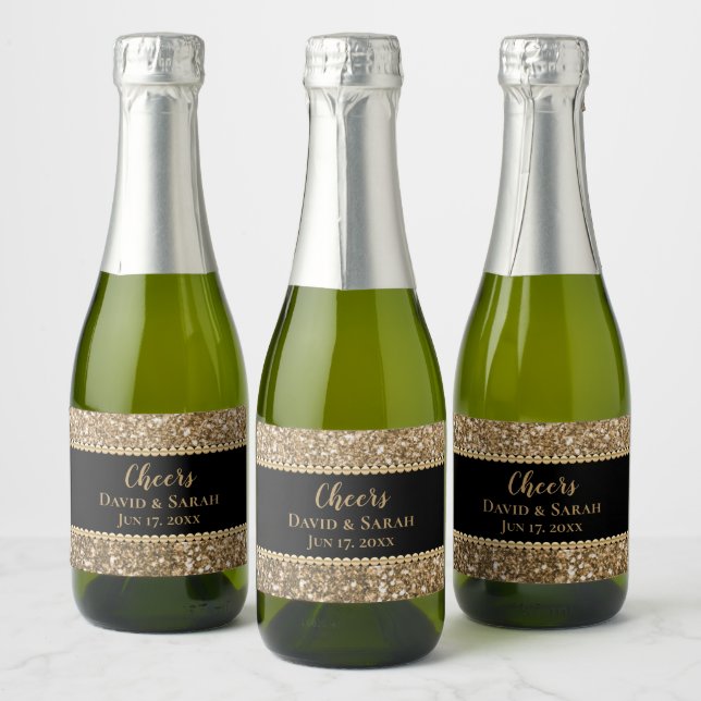 Luxury Cheers Mini Sparkling Vin Guld Glitter Pea (Flaskor)
