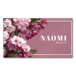 Luxury Cherry Blommar Guld Ram Magnetiska Visitkort