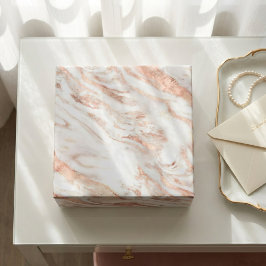 Luxury Chic Copper Ro Gold Foil Marble Presentpapper