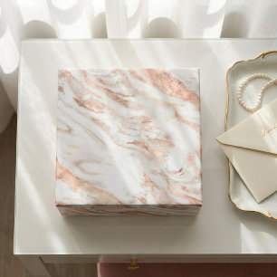 Luxury Chic Copper Ro Gold Foil Marble Presentpapper