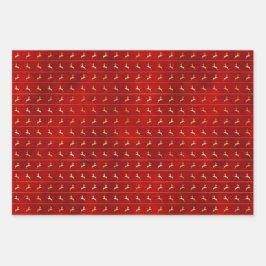 Luxury Chic Guld Reindeer Red-julen Helgdagars