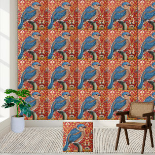 Luxury Chinoiserie Bird Tile Kakelplatta
