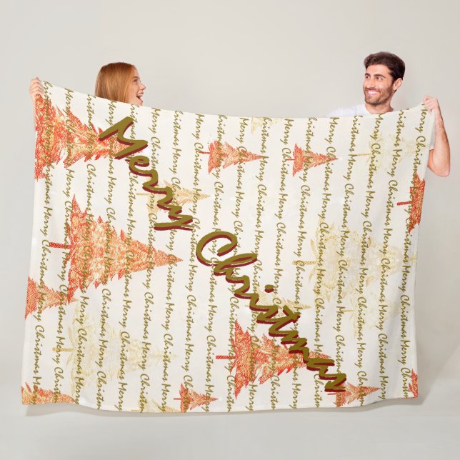 Luxury Christmas Christmas Trees Festive Fleecefilt (På plats)