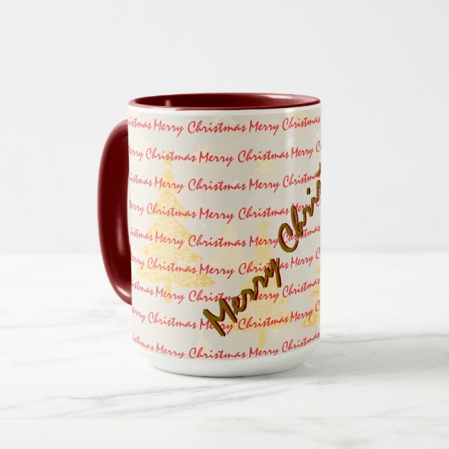Luxury Christmas Christmas Trees Festive Mugg (Framsida vänster)