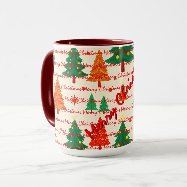 Luxury Christmas Christmas Trees Festive Mugg (Framsida vänster)