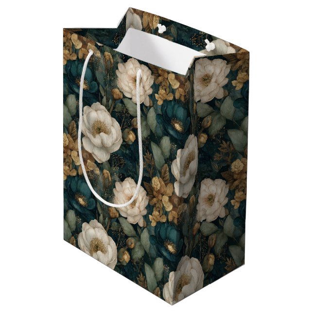 Luxury Christmas Green Gold and Cream Floral (Baksidan Vinklad)