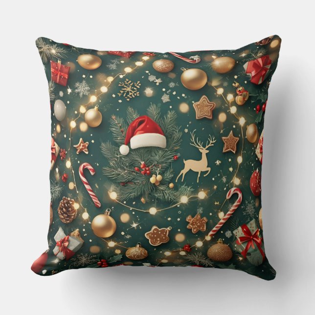 Luxury Christmas Pattern Decorative Throw Pillow Kudde (Framsida)
